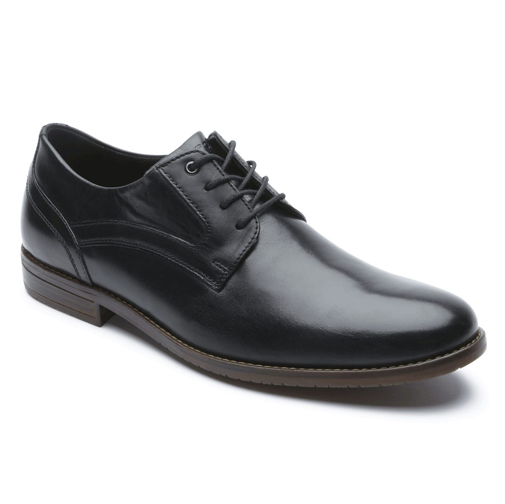 Rockport Mens Style Purpose 3 Plain Toe - Oxfords Black - OZF176548